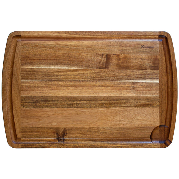 Fish hunter Large Acacia Wood Cutting Board For Kitchen - Better Chopping  Board With Juice Groove & Handle Hole For Meat (Butcher Block) Vegetables  And Cheese, 18 X 12 Inch