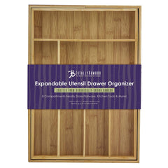 Totally Bamboo Expandable Silverware Organizer and Utensil Holder | 8 Compartments with Dividers
