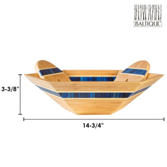 Totally Bamboo Baltique® Malta Collection 14" Salad Serving Bowl with Salad Hands
