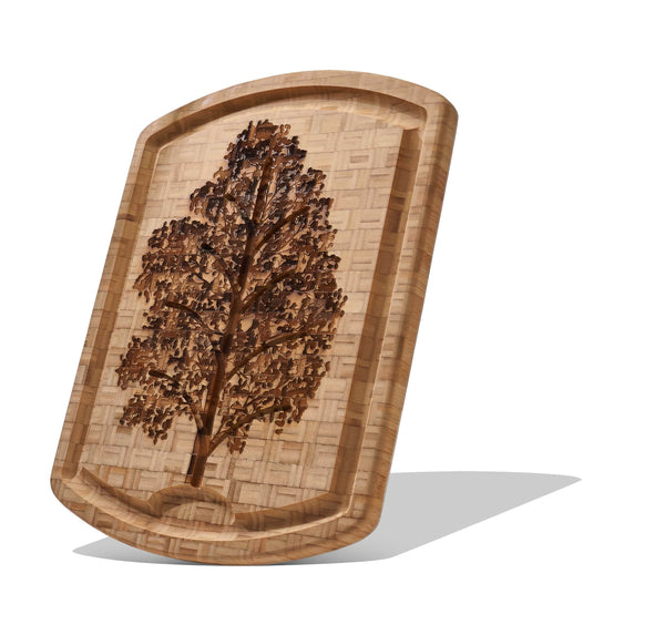 Engraved Bamboo Cutting Board with Family Tree Roots. – C & A