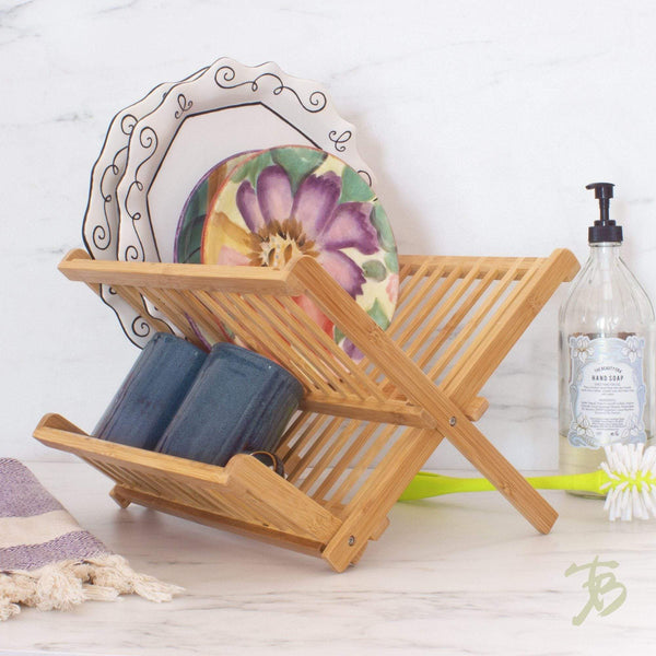Compact Collapsible Bamboo Dish Drying Rack – Totally Bamboo