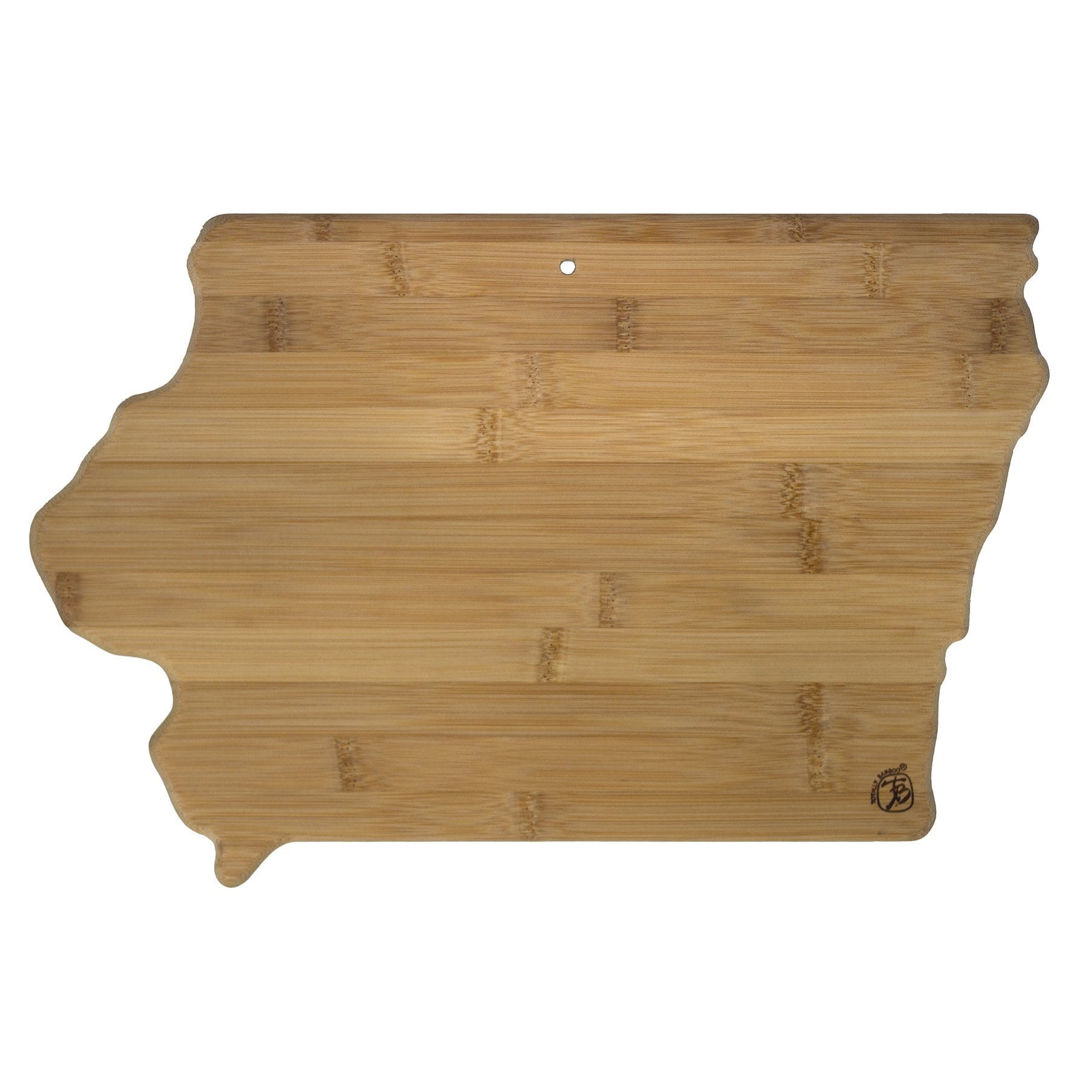 Totally Bamboo Iowa State Shaped Bamboo Serving and Cutting Board