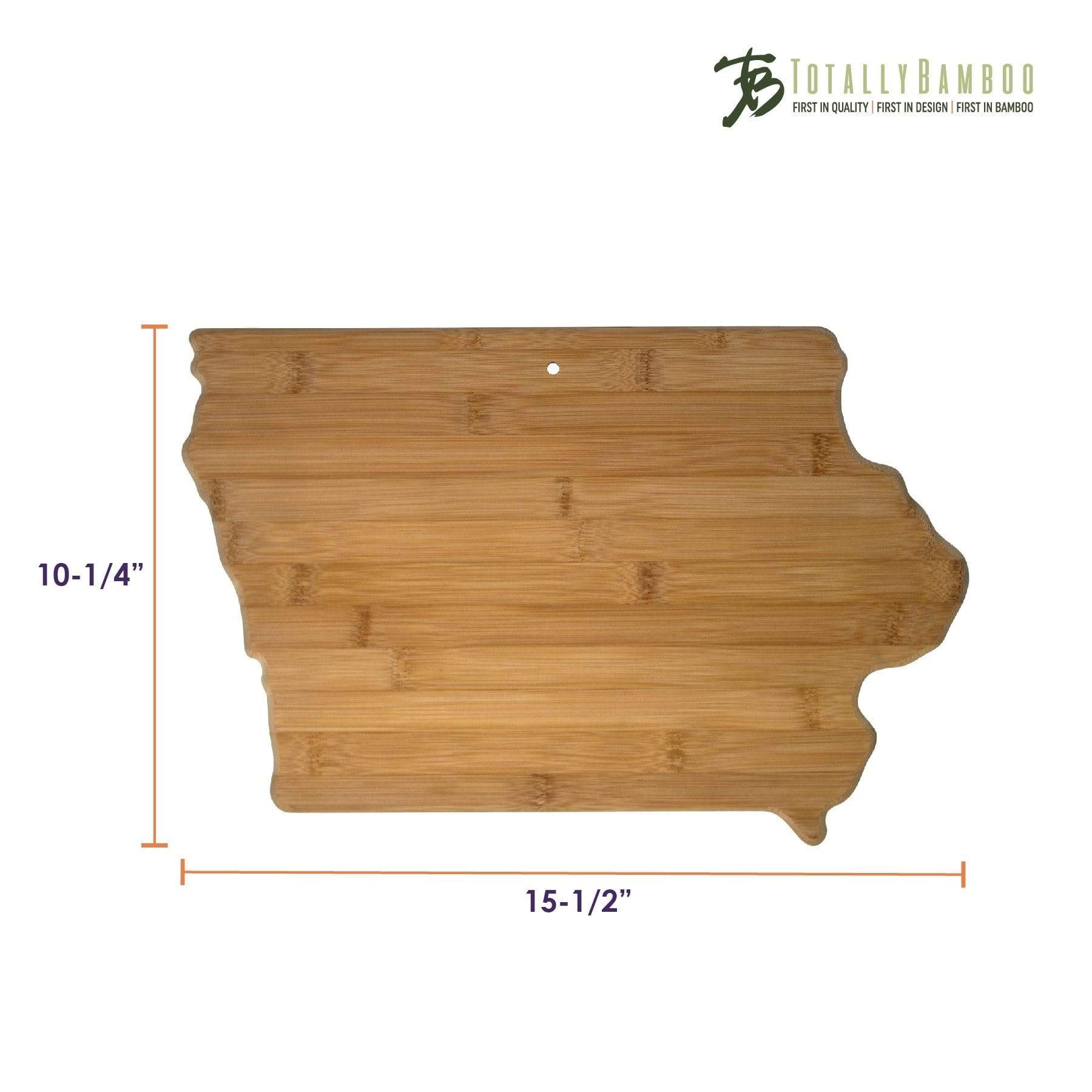 Totally Bamboo Iowa State Shaped Bamboo Serving and Cutting Board