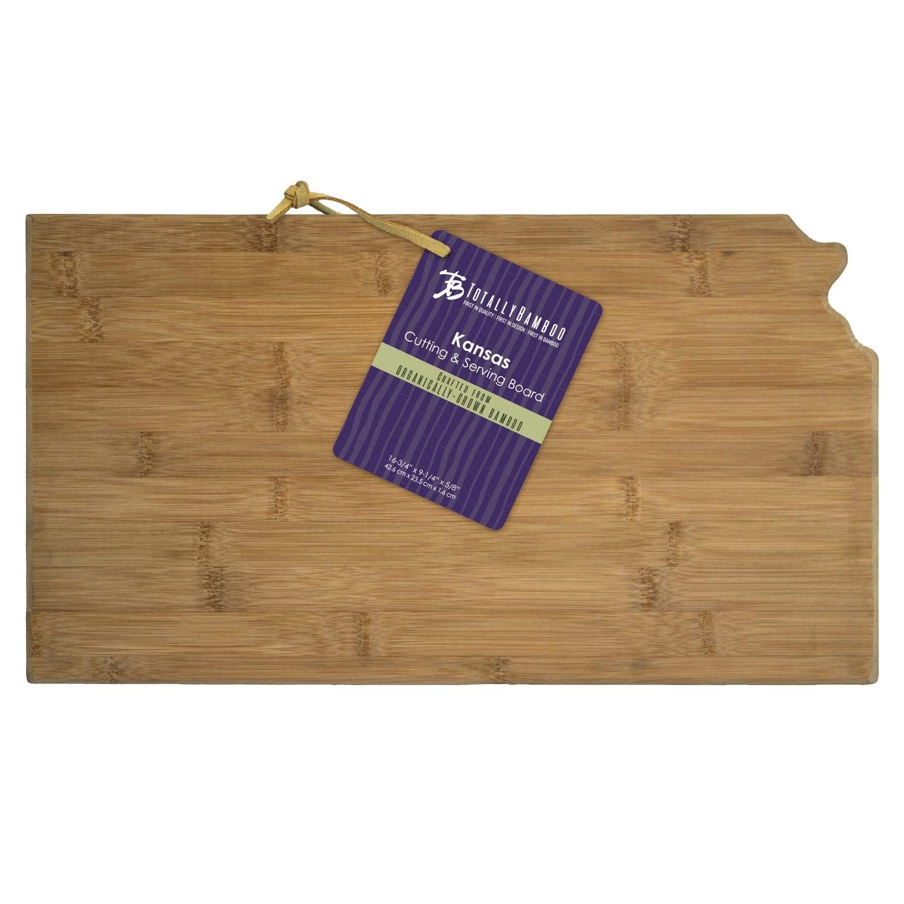 Totally Bamboo Kansas State Shaped Bamboo Serving and Cutting Board
