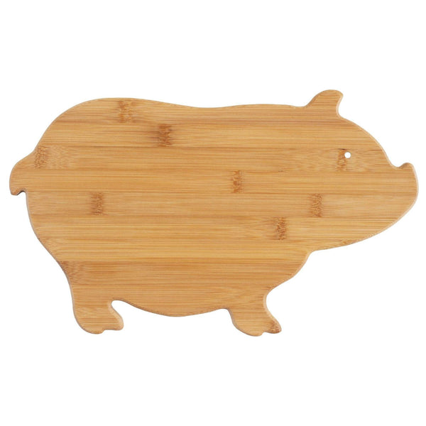 Pig Shaped Bamboo Serving and Cutting Board, 155/8" x 91/2" Totally