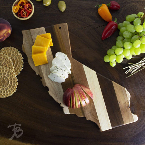 Totally Bamboo Rock & Branch® Shiplap Series California State Shaped Wood Serving and Cutting Board