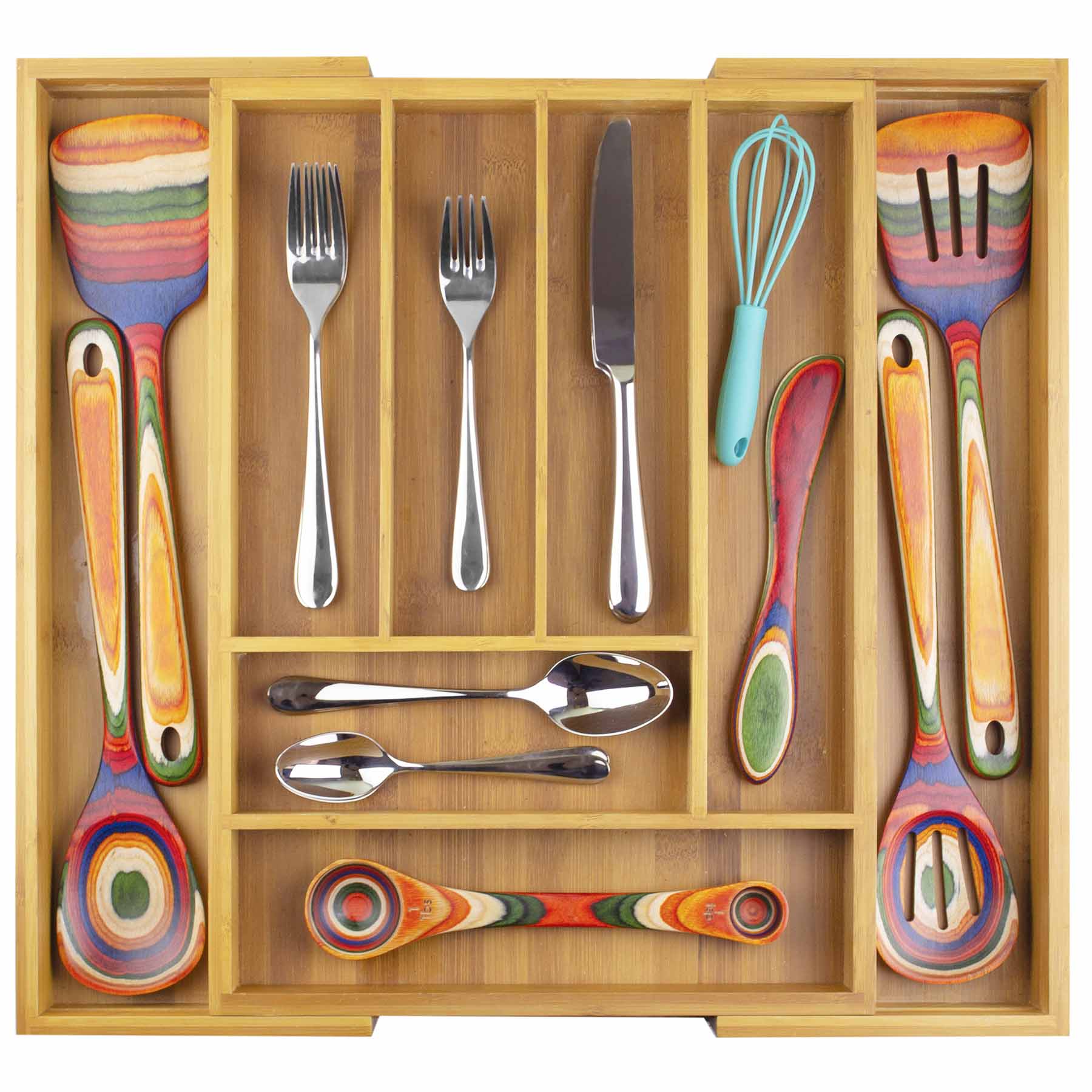 Expandable Bamboo Utensil Drawer Organizer | Totally Bamboo
