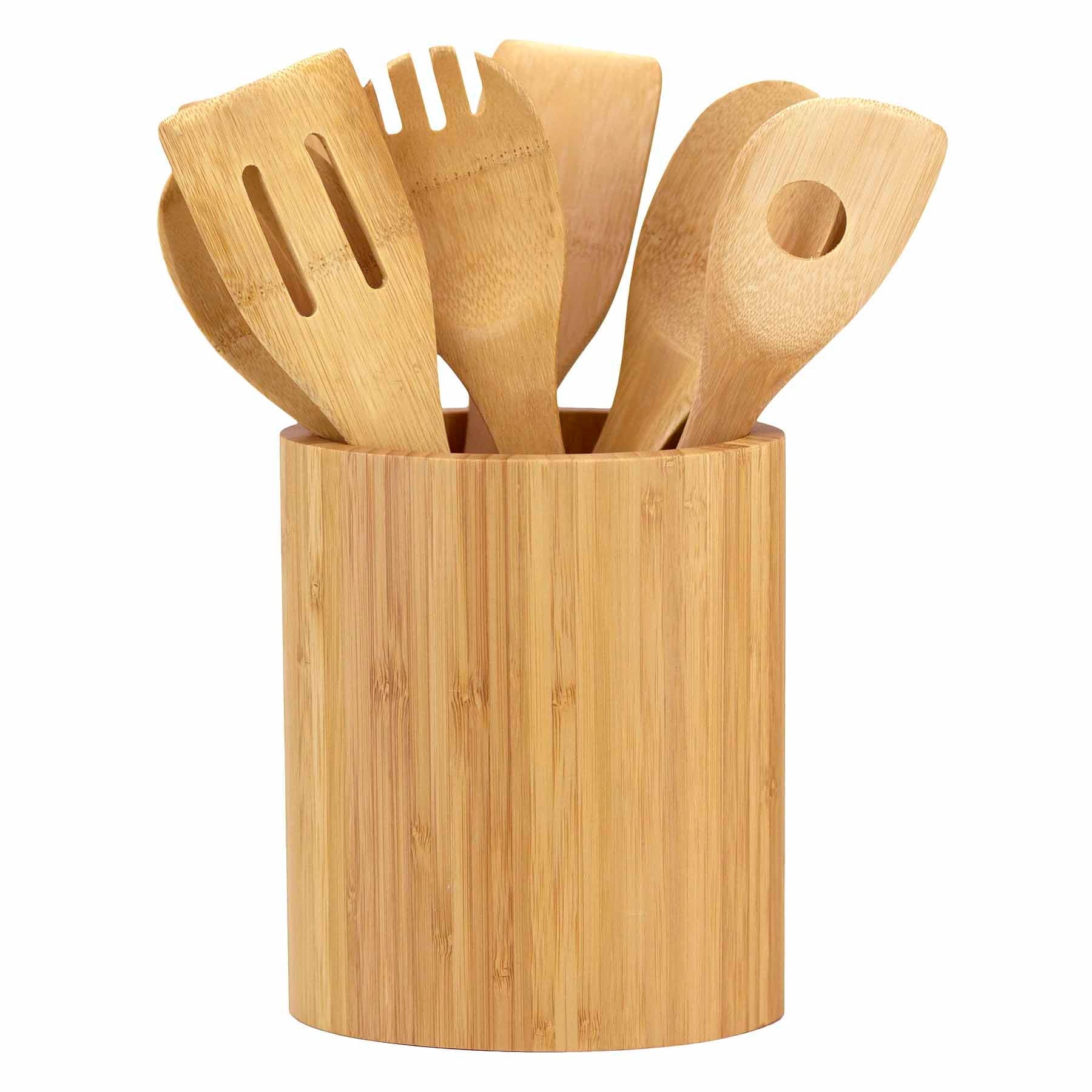 Oval-Shaped Bamboo Kitchen Utensil Holder – Totally Bamboo