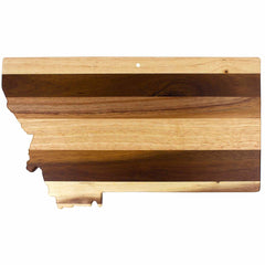 Crafted as an elegant homage to Montana, the Rock & Branch® Shiplap Series Montana Cutting Board from Totally Bamboo is meticulously designed with eye-catching alternating light and dark wood stripes. This exquisite piece serves as both functional kitchen decor and stunning wall art.