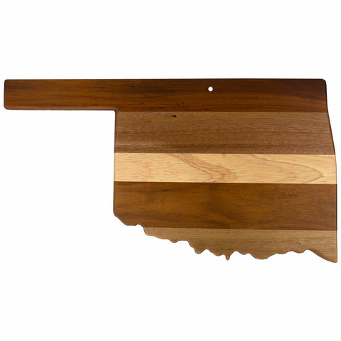 As part of the Rock & Branch® Shiplap Series by Totally Bamboo, this cutting board features the state outline of Oklahoma and highlights beautiful wood plank patterns with varying shades of wood grain.