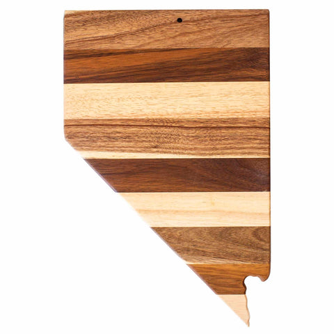 Totally Bamboo presents the Rock & Branch® Shiplap Series Nevada Cutting Board: a state-shaped masterpiece with alternating light and dark wood stripes that evoke the elegance of fine wall art.