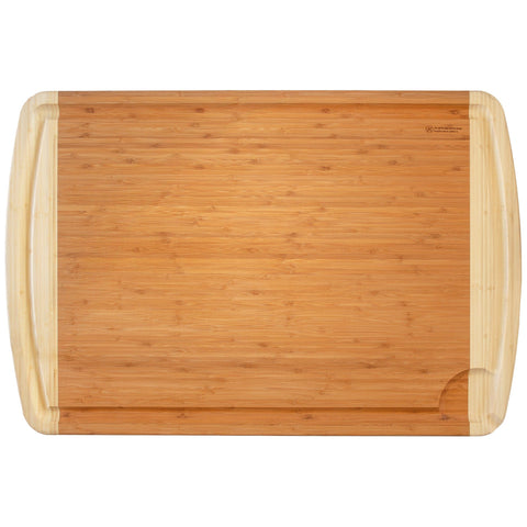 Totally Bamboo 860SI Extra-Large Two-Tone Cutting Board with Juice Groove, 36" x 24"