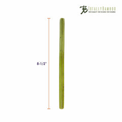 A single bamboo straw, measured at 8-1/2 inches, stands upright, reflecting the design of a natural bamboo straw. The "Totally Bamboo" logo is elegantly displayed in the top right corner. This straightforward yet sophisticated design highlights bamboo as a sustainable resource against a pristine white background.