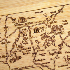 Totally Bamboo A Slice of Life North Carolina Serving and Cutting Board, 11" x 8-3/4"