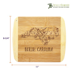Totally Bamboo A Slice of Life North Carolina Serving and Cutting Board, 11" x 8-3/4"