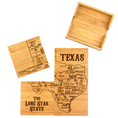 Totally Bamboo Texas State Puzzle 4-Pc. Coaster Set with Case