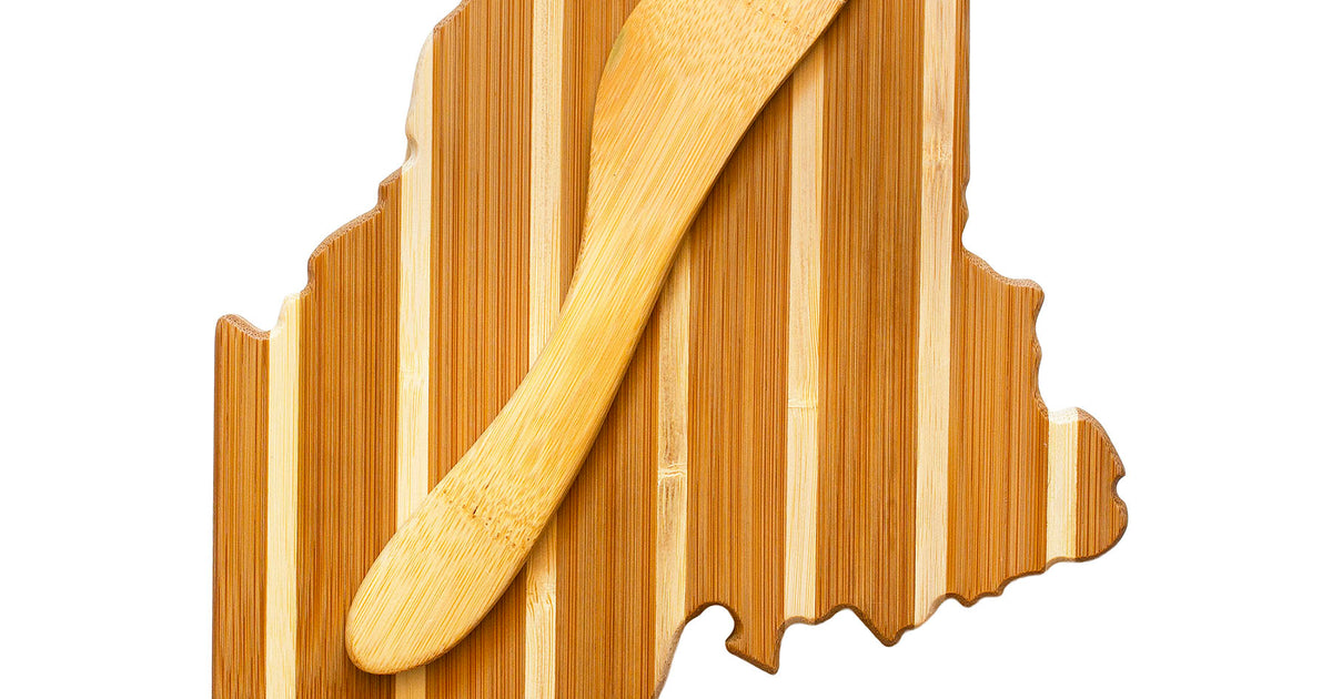 Maine Serving Board with Spreader Knife Gift Set – Totally Bamboo