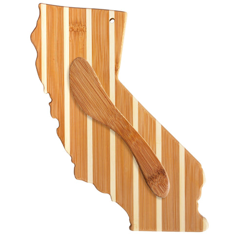 Totally Bamboo California Charcuterie Board with Spreader Knife Gift Set