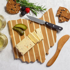 Totally Bamboo Ohio Charcuterie Board with Spreader Knife Gift Set