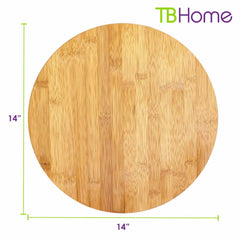 Displayed against a white background for optimal kitchen organization, the TB Home® 14" Lazy Susan Turntable from Totally Bamboo showcases its circular charm. The TBHome logo is gracefully positioned in the top right corner, representing quality and style.