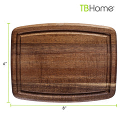 Totally Bamboo TB Home 8" Acacia Wood Serving & Cutting Board with Juice Groove