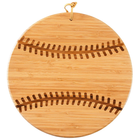 Totally Bamboo Baseball Shaped Serving & Cutting Board, 12" Diameter
