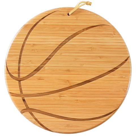 Totally Bamboo Basketball Shaped Serving & Cutting Board, 12" Diameter