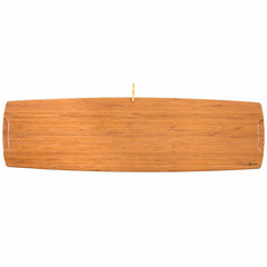 The Alabama Engraved XL Charcuterie Board by Totally Bamboo measures 30" x 8-1/2" and is long and rectangular with rounded edges. It includes two grip handles on the sides, showcasing a smooth, polished surface ideal for serving as an extra-large charcuterie board with ample room for cheese plates. A small hole at one end offers the option to hang it.