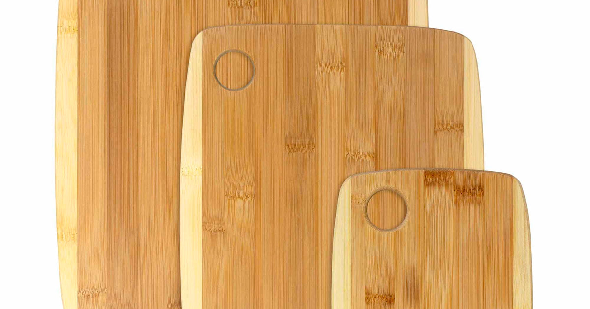 3-Piece 2-Tone Bamboo Cutting Board Set Totally Bamboo