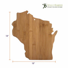 The Wisconsin Cutting Board by Totally Bamboo is a delightful homage to the state, crafted from bamboo and measuring 13 inches in height and 12 inches in width. It serves as both a practical charcuterie board and an eye-catching piece of kitchen decor.