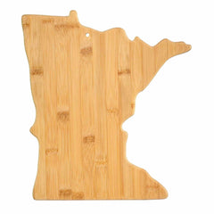 Introducing the Minnesota Cutting Board by Totally Bamboo, a beautifully designed bamboo board shaped like the state of Minnesota with smooth edges, measuring 13-1/4 x 11-3/4 inches.