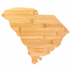 The Totally Bamboo South Carolina Cutting Board, measuring 14-1/4" x 11", is a delightful charcuterie board that beautifully highlights the state's outline. Made from light-colored bamboo, it’s perfect for anyone who appreciates unique cutting boards with a touch of local charm.