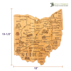 Totally Bamboo Destination Ohio State Shaped  Bamboo Serving and Cutting Board