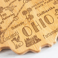 Totally Bamboo Destination Ohio State Shaped  Bamboo Serving and Cutting Board