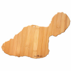 This Maui-themed cutting board from Totally Bamboo's Destination Series is crafted in the shape of the island and includes a small hole for hanging.