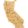 Crafted from bamboo in the shape of California, the Totally Bamboo Destination California Cutting Board (14-1/4″ x 11″) features detailed laser-engraved artwork highlighting the state’s cities, landmarks, wildlife, and attractions—including Los Angeles, San Francisco, a bear, palm tree, and the Golden Gate Bridge.