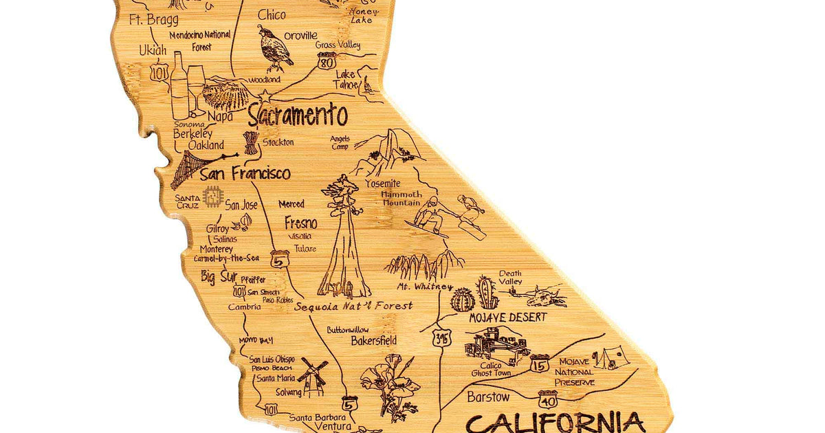 Destination California Cutting Board Totally Bamboo
