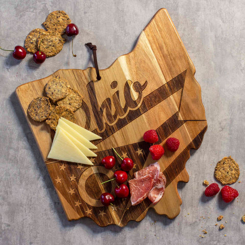 Totally Bamboo Rock & Branch® Origins Series Ohio State Shaped Cutting & Serving Board