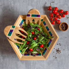 Totally Bamboo Baltique® Mumbai Collection 14" Salad Serving Bowl with Salad Hands