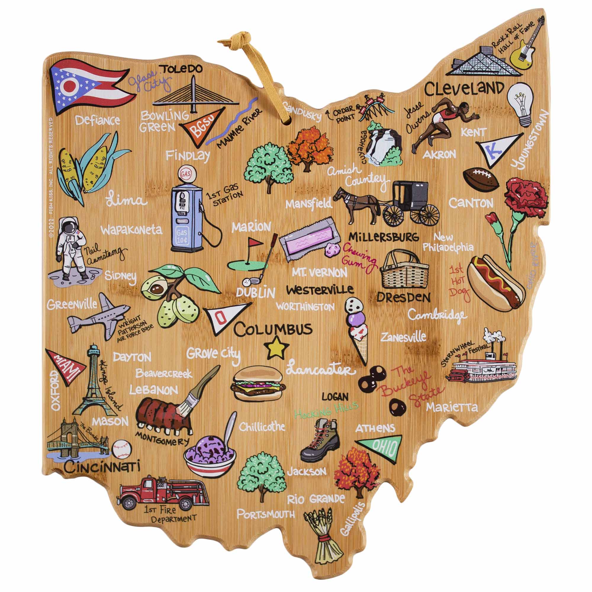 Ohio Map Print: Signed Watercolor Art by Anne Klein - Etsy, image size:2000x2000