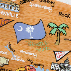 Totally Bamboo South Carolina State Shaped Cutting and Serving Board with Artwork by Fish Kiss™