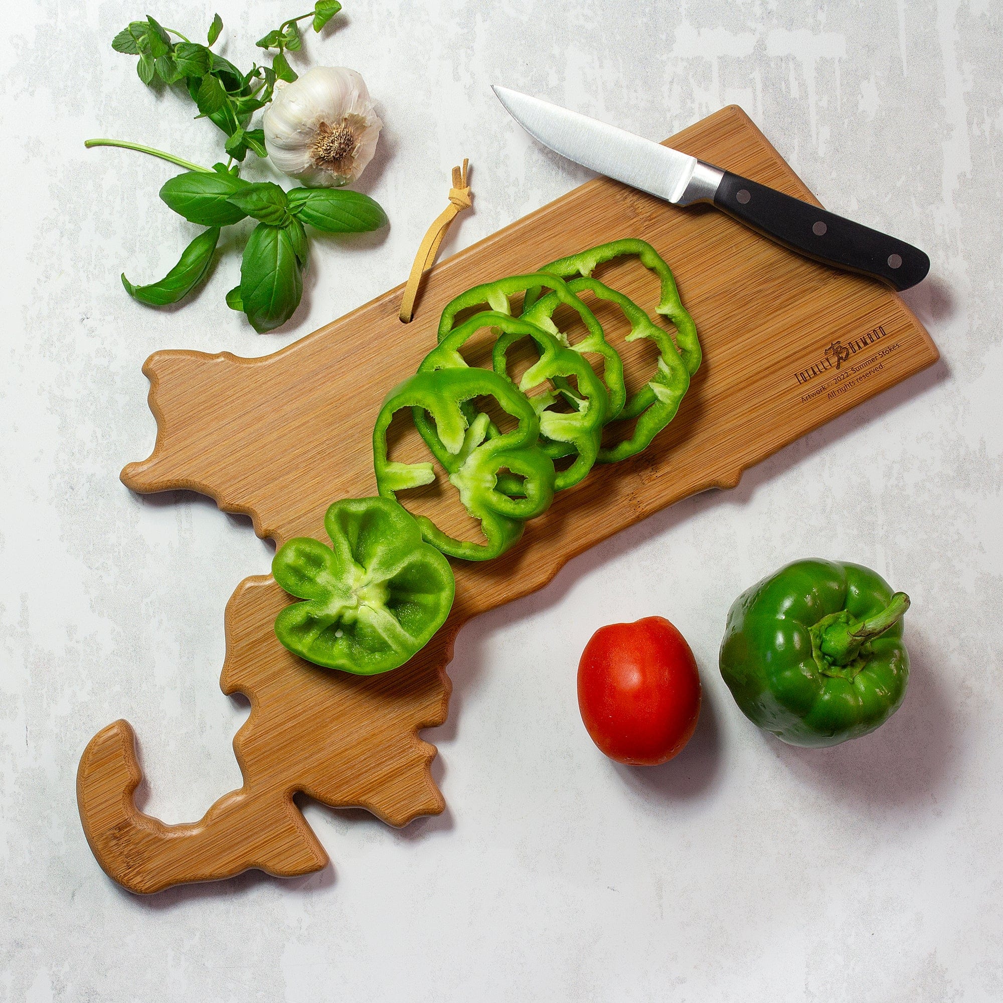 Totally Bamboo Summer Stokes State-Shaped Cutting Board