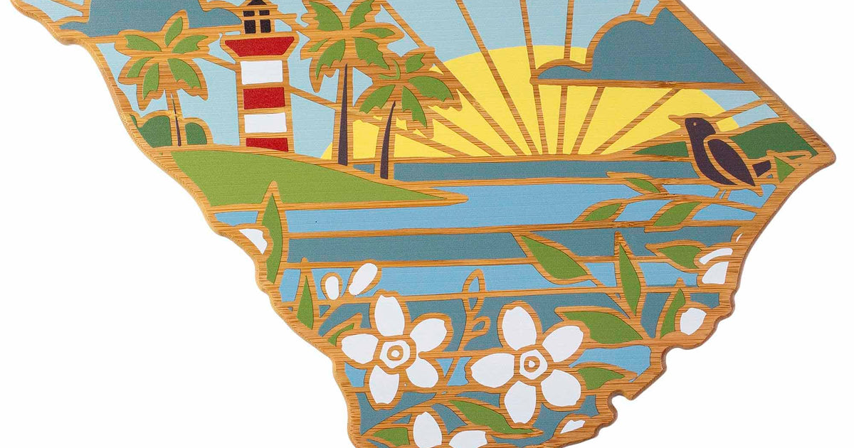 South Carolina Cutting Board with Artwork by Summer Stokes – Totally Bamboo
