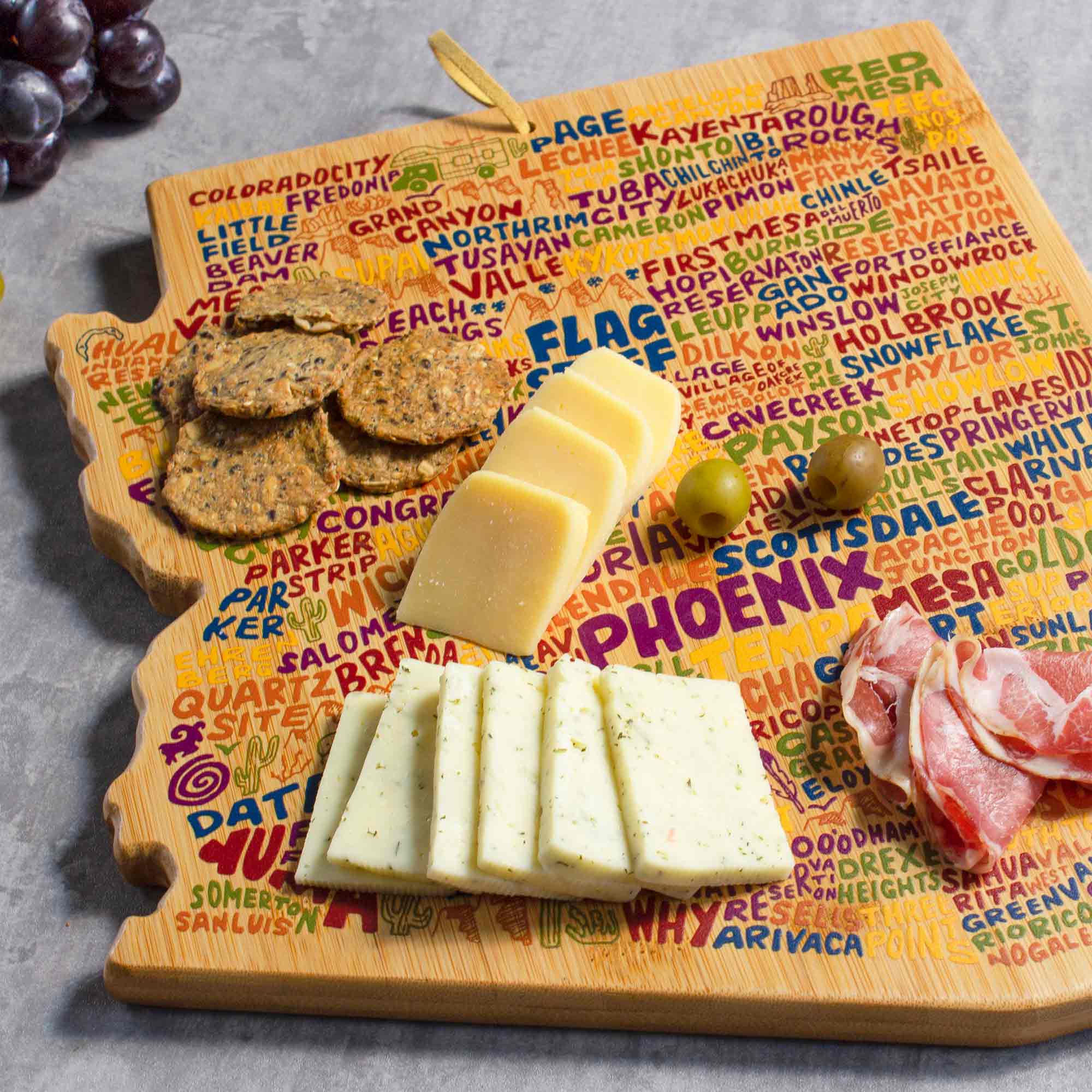 Arizona Cutting Board with Artwork by Wander on Words™ Totally Bamboo