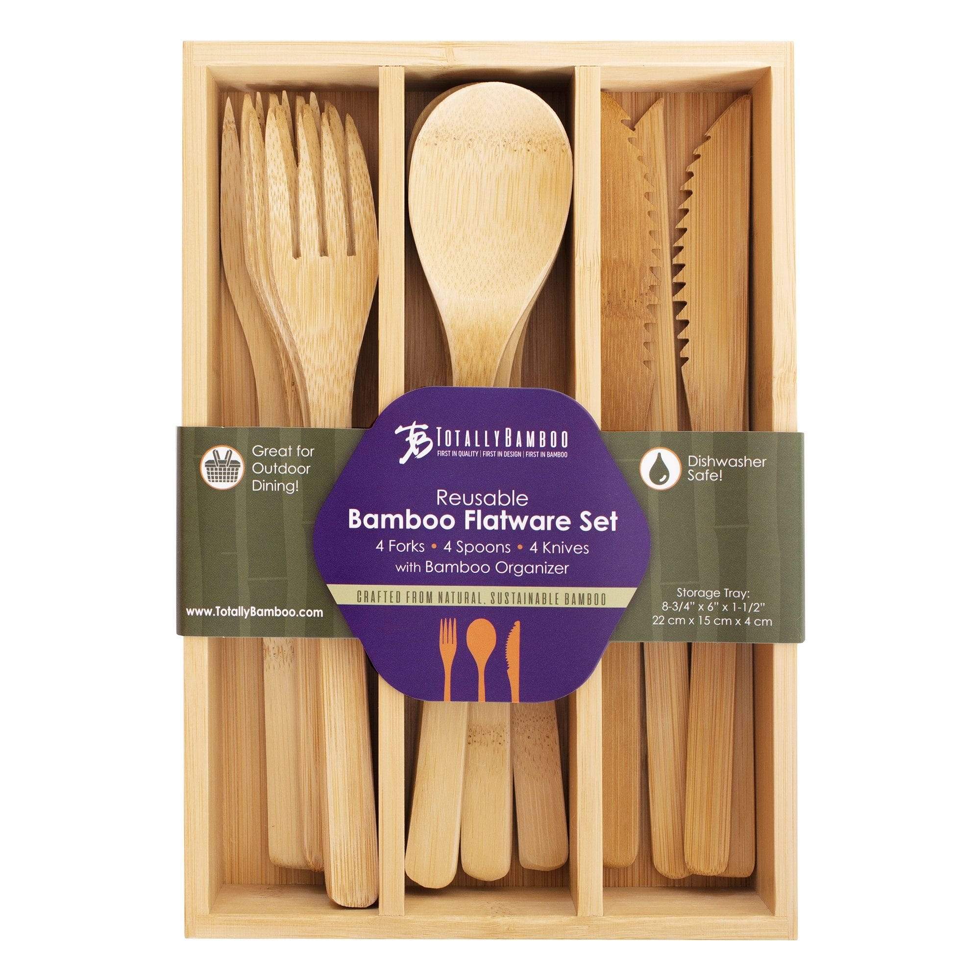 Totally Bamboo Take Along Reusable Utensil Set with Pineapple Style Travel Case