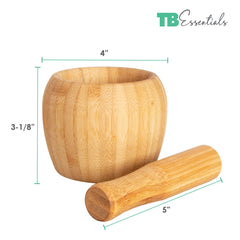 Totally Bamboo TB Essentials Bamboo Mortar and Pestle Set