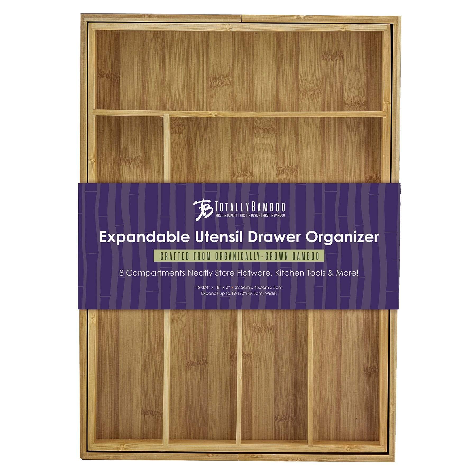 Large Kitchen Drawer Organizer - Expandable Bamboo Drawer Dividers