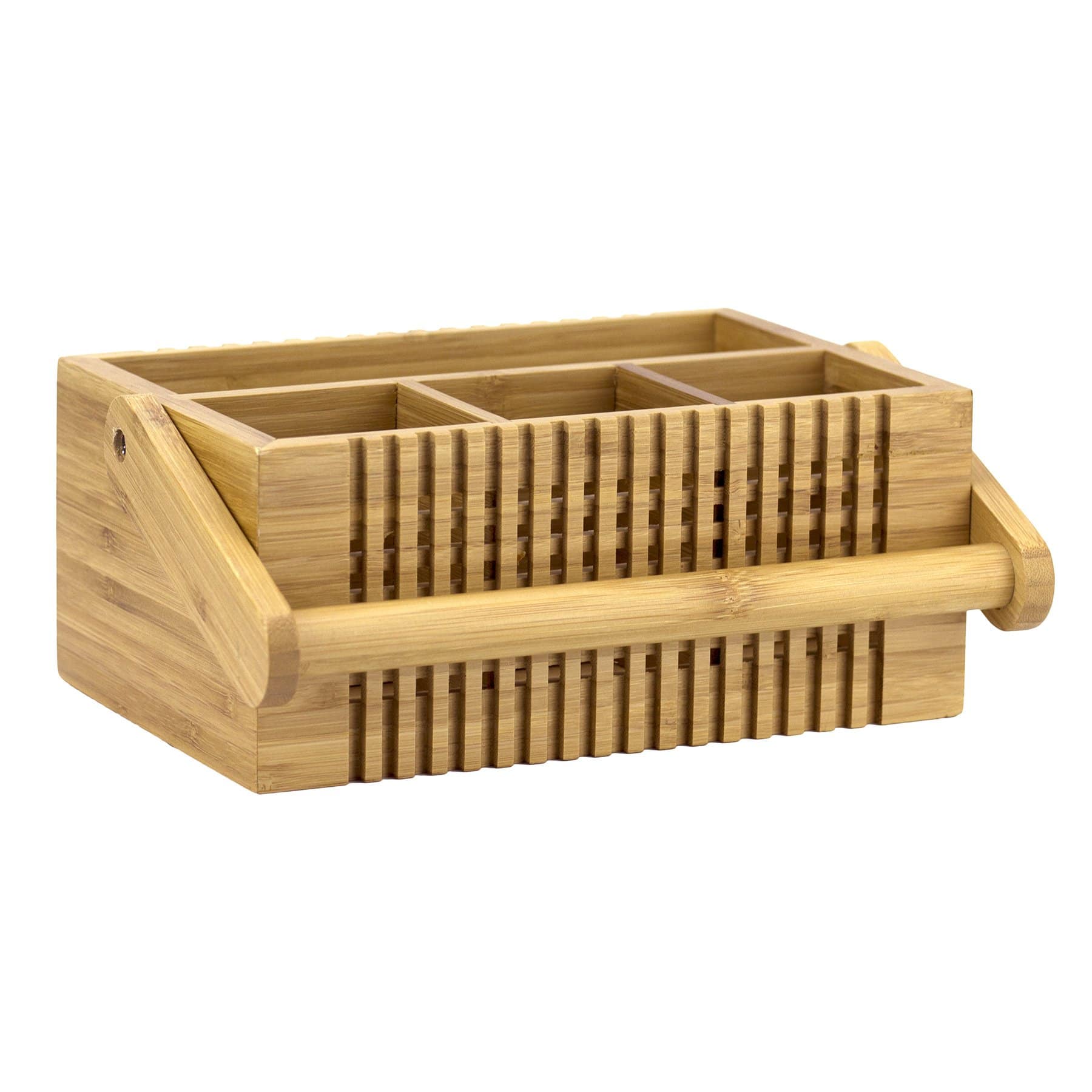 Totally Bamboo Lattice Flatware Caddy with Handle