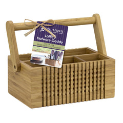 Totally Bamboo Lattice Flatware Caddy with Handle