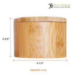Totally Bamboo "Tis the Season" Christmas Salt Box: Magnetic Swivel Lid, Engraved Holiday Artwork, 6-Oz. Capacity